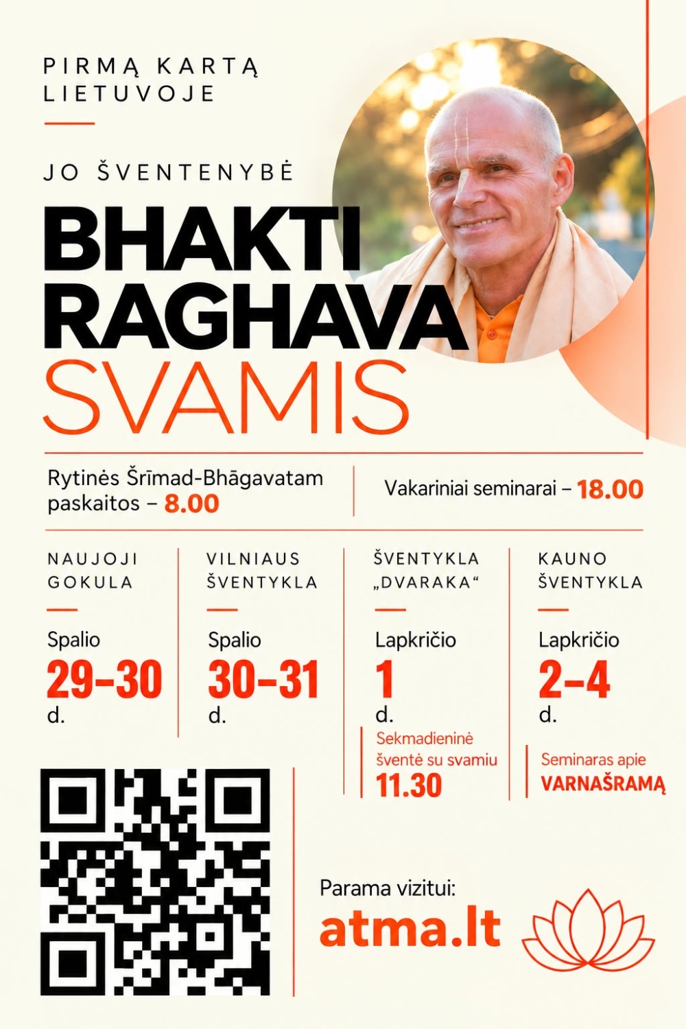 JŠ Bhakti Raghavos Svamio vizito programa 🧡
